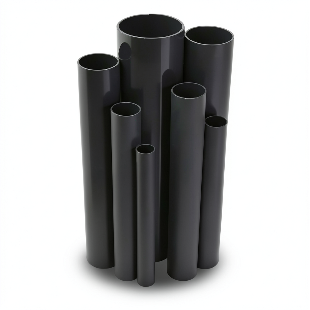 مواسير UPVC ضغط 15 بار قطر خارجي 89.1 مم سمك 6.6 مم لون اسود
