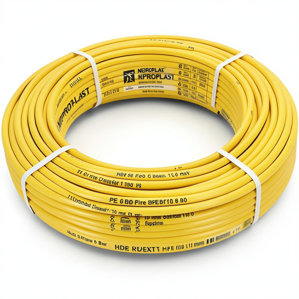 HDPE Pipes PE 80 Pressure 6 Bar Outside Diameter 110 mm Thickness 5.0 mm Yellow | NEPROPLAST