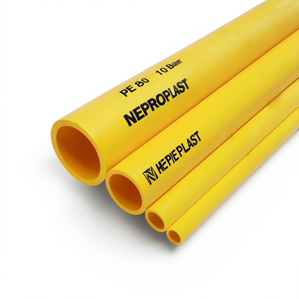مواسير HDPE PE 80 ضغط 10 بار قطر 400 مم سمك 29.4 مم لون أصفر | نيبروبلاست