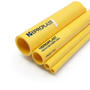 مواسير HDPE نيبروبلاست PE 80 ضغط 10 بار قطر 560 مم سمك 41.2 مم لون أصفر | نيبروبلاست