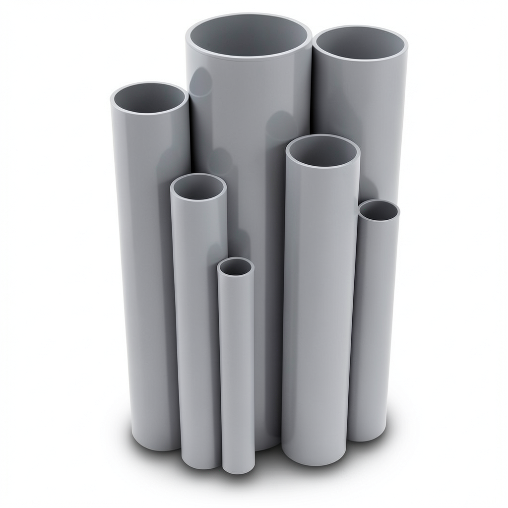 مواسير UPVC جدول 80 مقاس 3 إنش سمك 7.62 مم لون رمادي