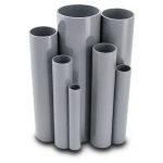 مواسير UPVC جدول 80 مقاس 8 إنش سمك 10.97 مم لون رمادي