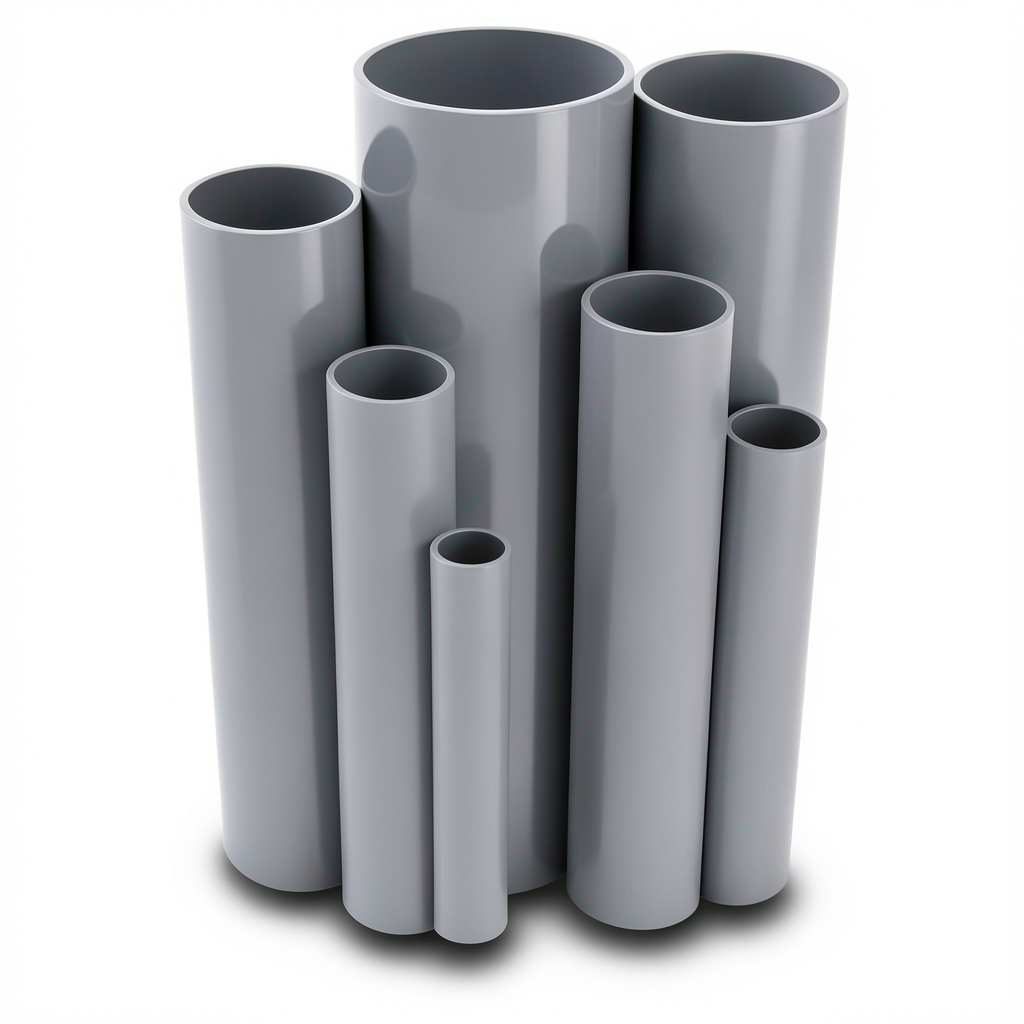 UPVC Pipes Schedule 80 Size 8 Inch Thickness 10.97 mm Gray