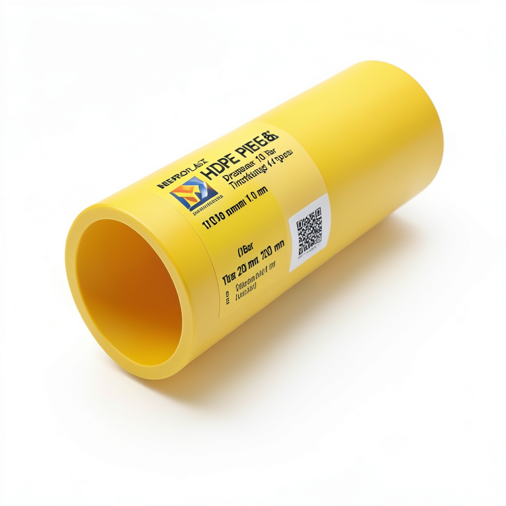 HDPE Pipes PE 80 Pressure 10 Bar Diameter 200 mm Thickness 14.7 mm Yellow | NEPROPLAST