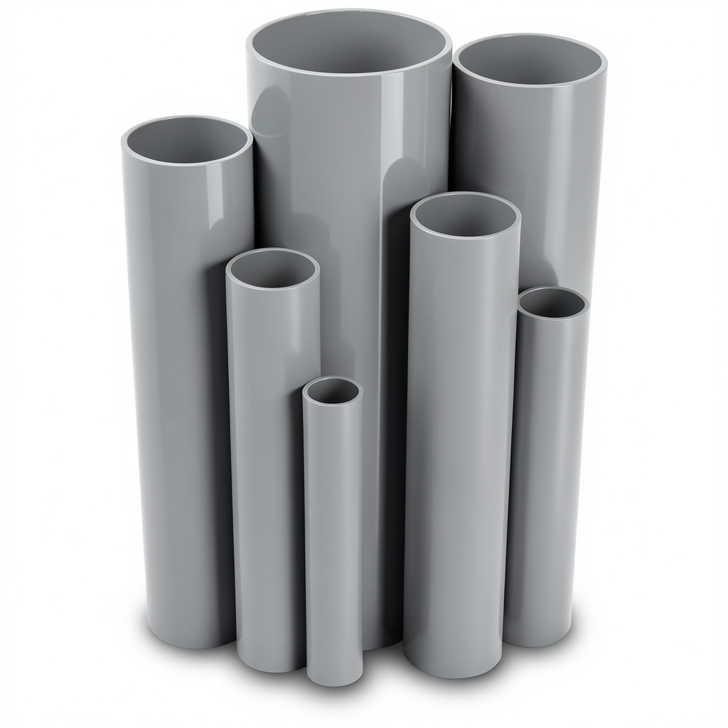 UPVC Pipes Nominal Pressure 6 Bar Outside Diameter 140.4 mm Thickness 4.4 mm Gray