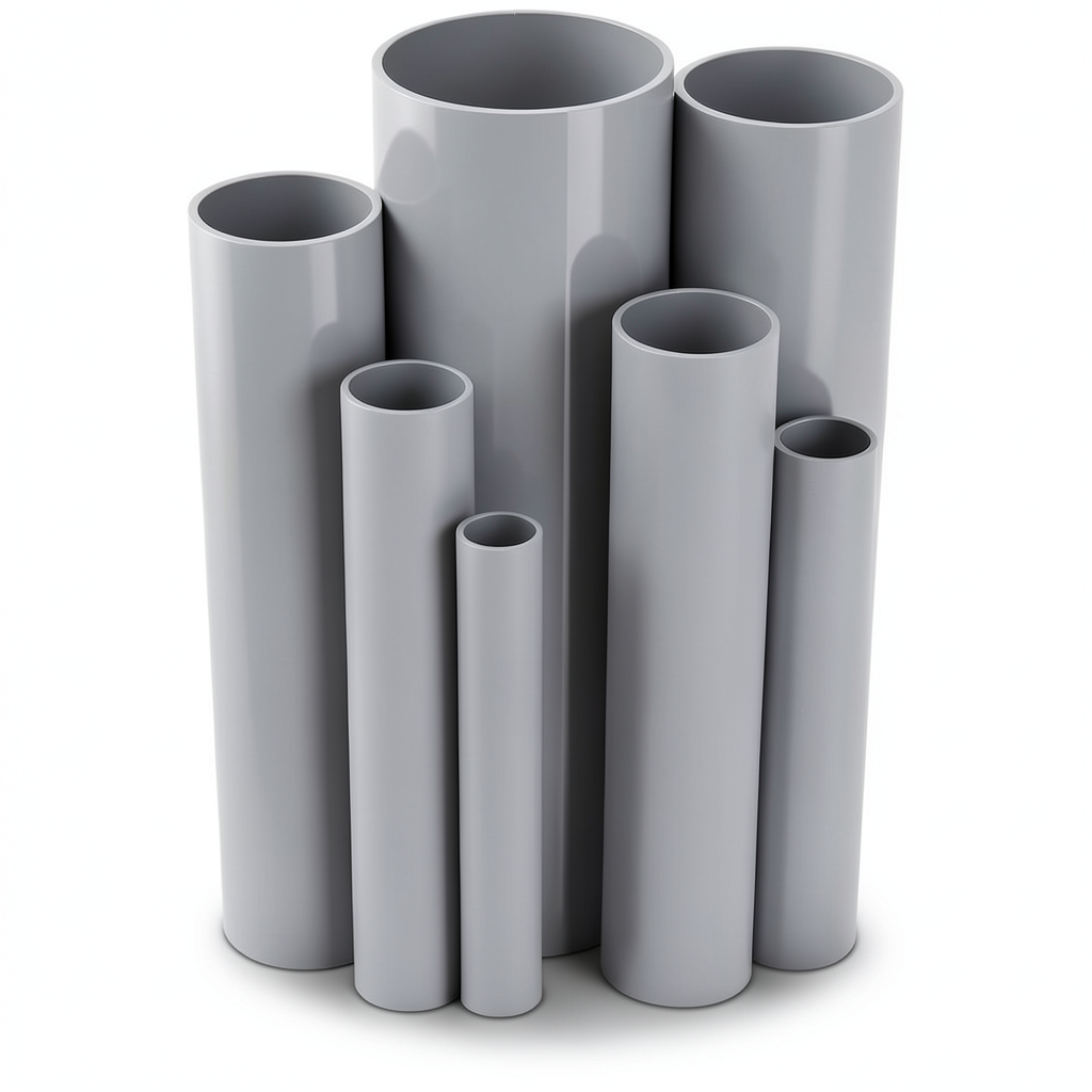 UPVC Pipes Nominal Pressure 12 Bar Outside Diameter 140.4 mm Thickness 8.4 mm Gray