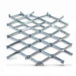 Galvanised Steel Expanded Metal Mesh  Bahri Thickness 5.8 mm Width 2.44  M Length 1 meter | Bait Al Tatawor Company