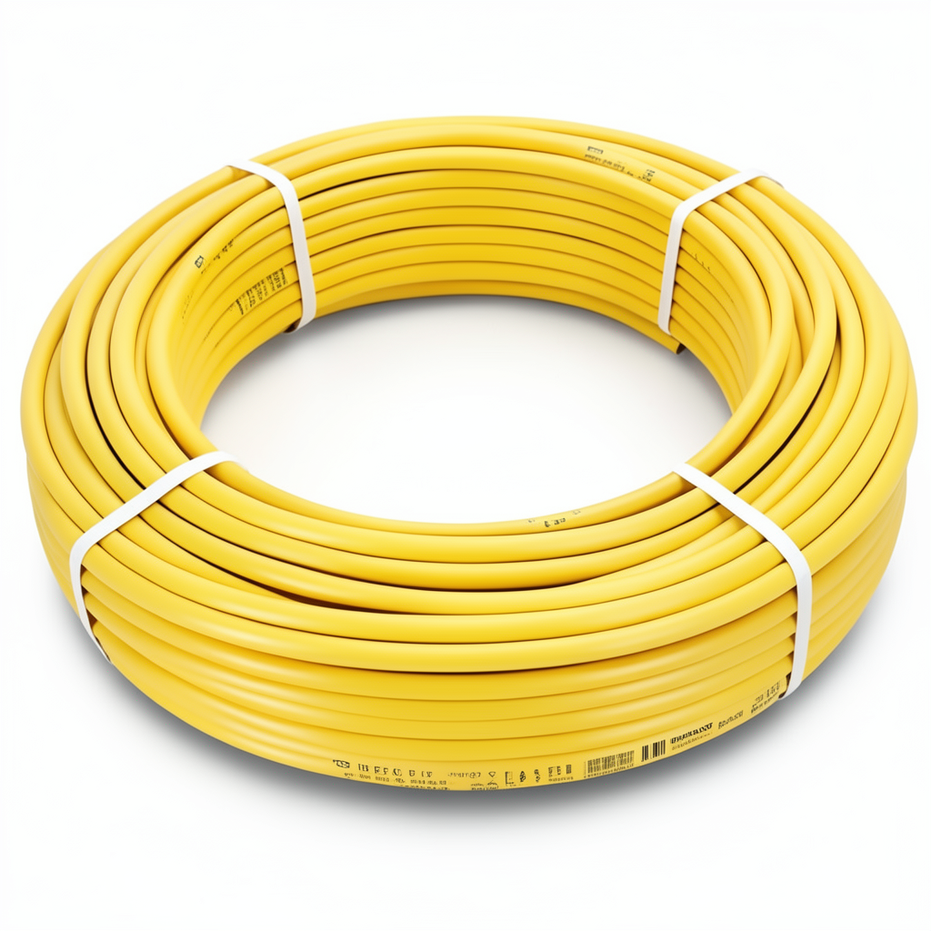 أنابيب HDPE PE 80 ضغط 6 بار قطر خارجي 90 مم سمك 4.1 مم لون أصفر | نيبروبلاست