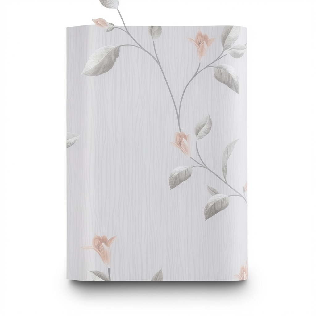 Italian Wallpaper 10m x 0.53m Pale Grey, Model 6255