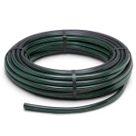 لفة أنابيب HDPE ضغط 4 بار PE 80، قطر خارجي 63 مم، SDR 33 أسود مع خط أخضر