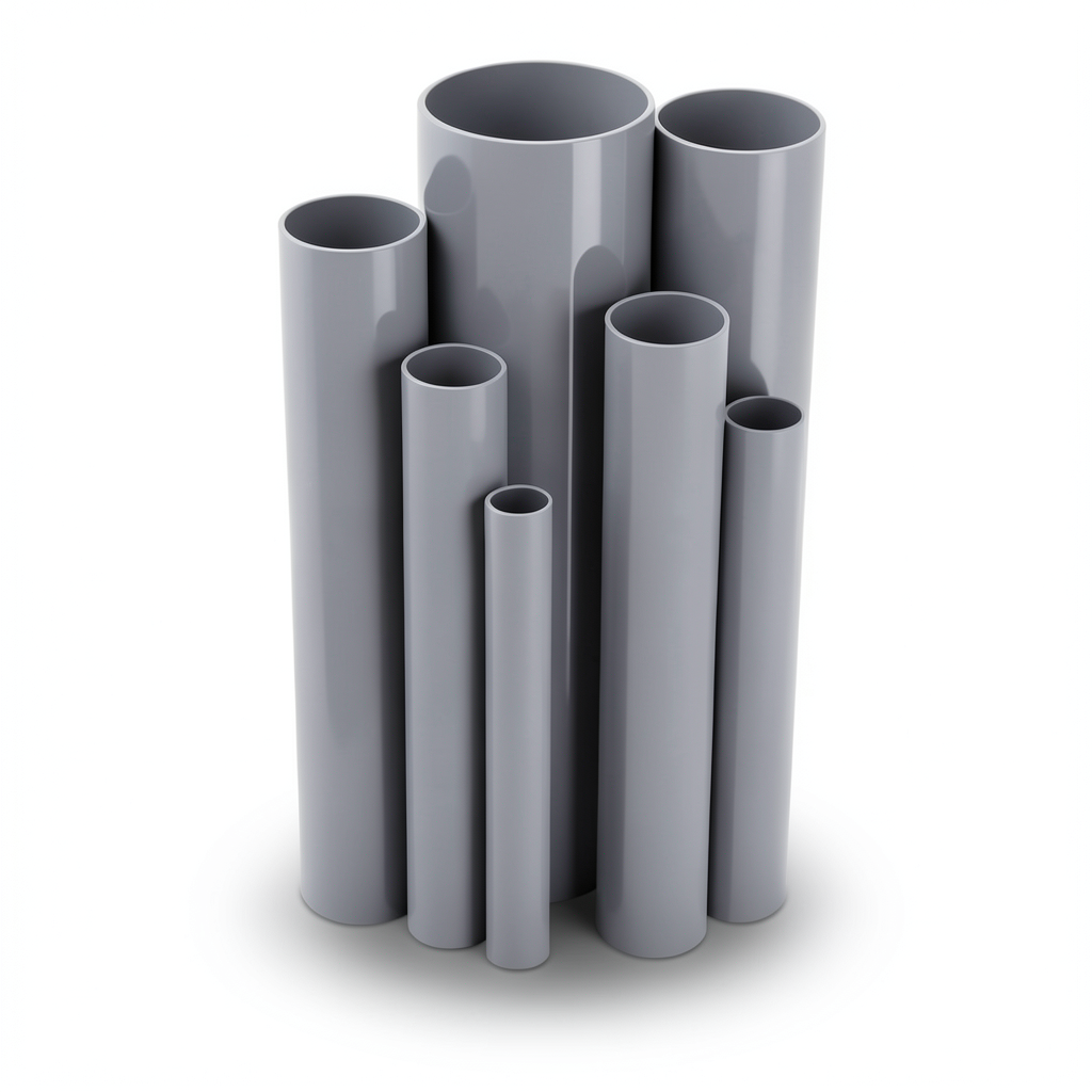 UPVC Pipes 15 Bar Pressure 114.5 mm Diameter 8.4 mm Thickness Gray