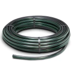 لفة أنابيب HDPE ضغط 4 بار PE 80 قطر خارجي 50 مم SDR 33 أسود مع خطوط خضراء