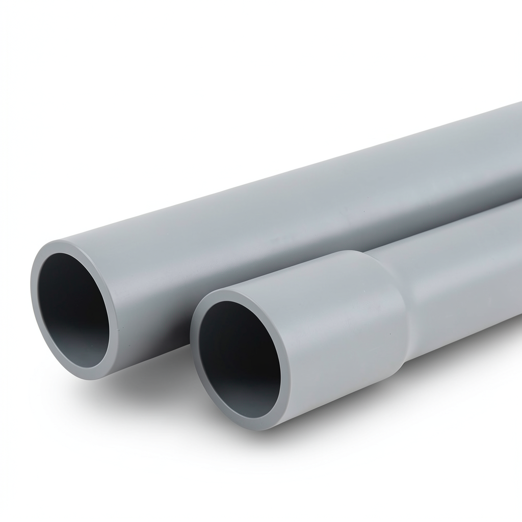 UPVC Pipes Sewage System Nominal Pressure 2 Bar Outside Diameter 500 mm Thickness 4 mm Gray