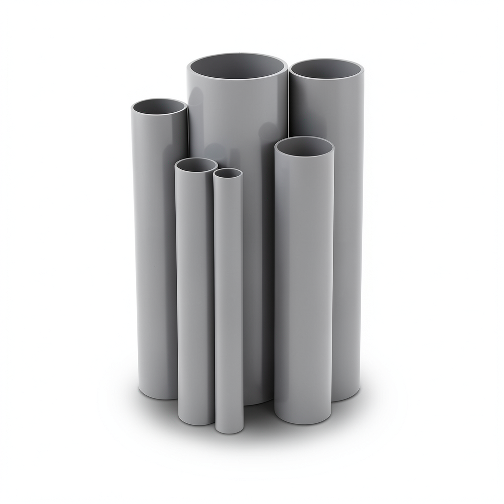 مواسير UPVC جدول 80 مقاس 5 إنش سمك 9.52 مم لون رمادي