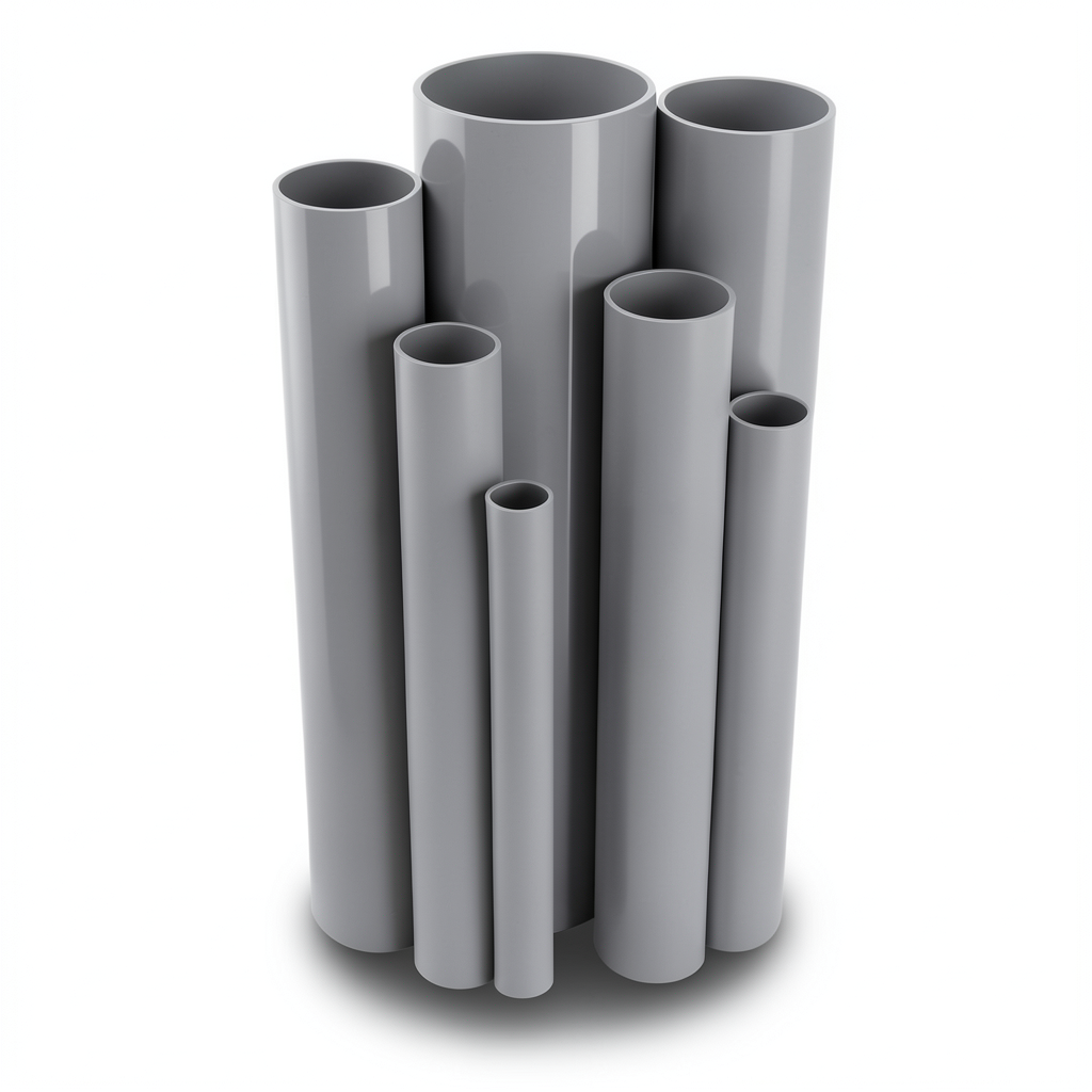 مواسير UPVC جدول 80 مقاس 8 إنش سمك 10.97 مم لون رمادي