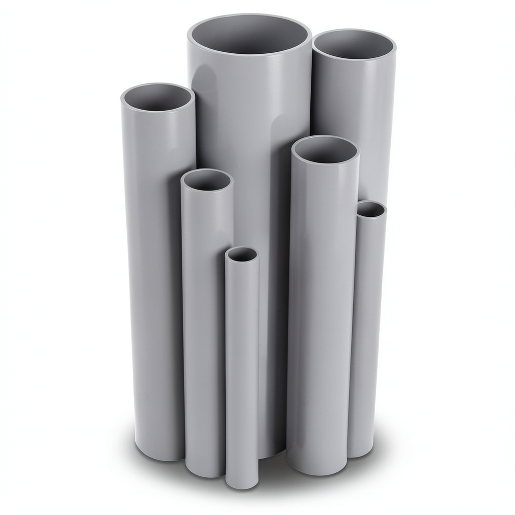 مواسير UPVC قطر خارجي 75.0 مم سمك 1.8 مم لون رمادي