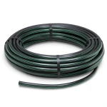 لفة أنابيب بلاستيك HDPE ضغط 6 بار PE 80 قطر خارجي 75 مم SDR 22 أسود مع خطوط خضراء