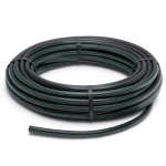 لفة أنابيب HDPE ضغط 6 بار PE 80 قطر خارجي 90 مم SDR 22 أسود مع خط أخضر