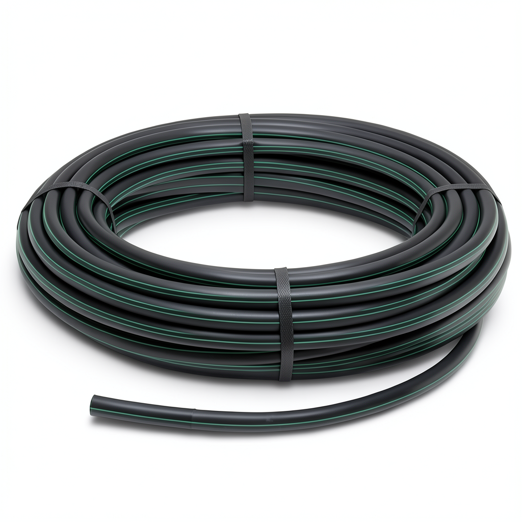 HDPE Plastic Coil Pipe Nominal Pressure 6 Bar PE 80 90 mm SDR 22 Black/Green
