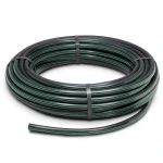 لفة أنابيب HDPE ضغط 6 بار PE 80 قطر خارجي 50 مم SDR 22 أسود مع خطوط خضراء
