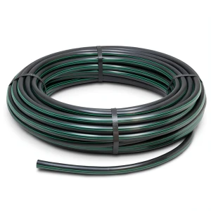 HDPE Plastic Coil Pipe PN 6 Bar PE 80 OD 75 mm SDR 22 Black with Green Stripes