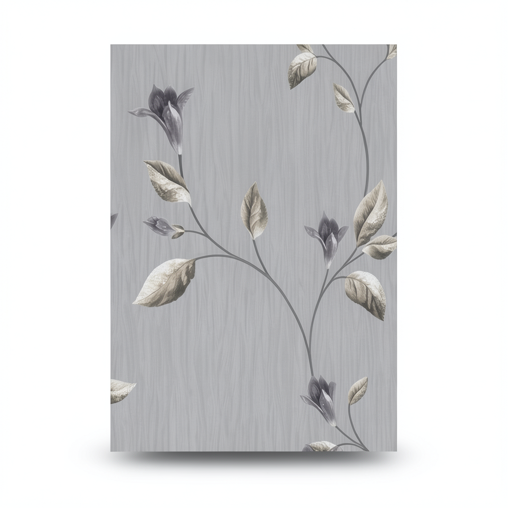 Italian Wall Covering Gray Color, Length 10 m, Width 0.53 m, Model 6249