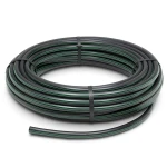 لفة أنابيب HDPE ضغط 6 بار PE 80 قطر خارجي 125 مم SDR 22 أسود مع خطوط خضراء
