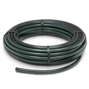 HDPE Plastic Coil Pipe PN 6 Bar PE 80 OD 125 mm SDR 22 Black with Green Stripes