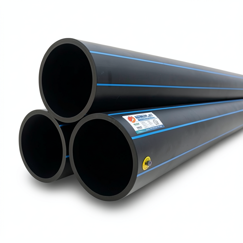 أنابيب HDPE PE 80 ضغط 10 بار قطر خارجي 180 مم سمك 13.3 مم أسود | نيبروبلاست