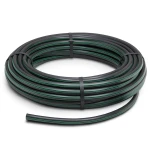 لفة أنابيب HDPE ضغط 6 بار PE 80 قطر خارجي 160 مم SDR 22 أسود مع خطوط خضراء