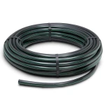 لفة أنابيب بلاستيك HDPE ضغط 10 بار PE 80 قطر خارجي 32 مم SDR 13.6 أسود مع خطوط خضراء