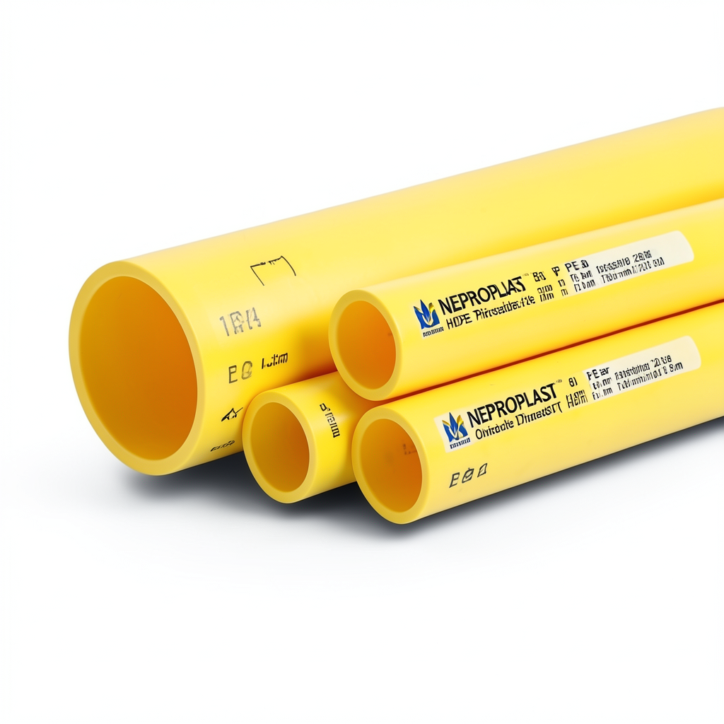 HDPE Pipes PE 80 Pressure 6 Bar Outside Diameter 280 mm Thickness 12.8 mm Yellow | NEPROPLAST