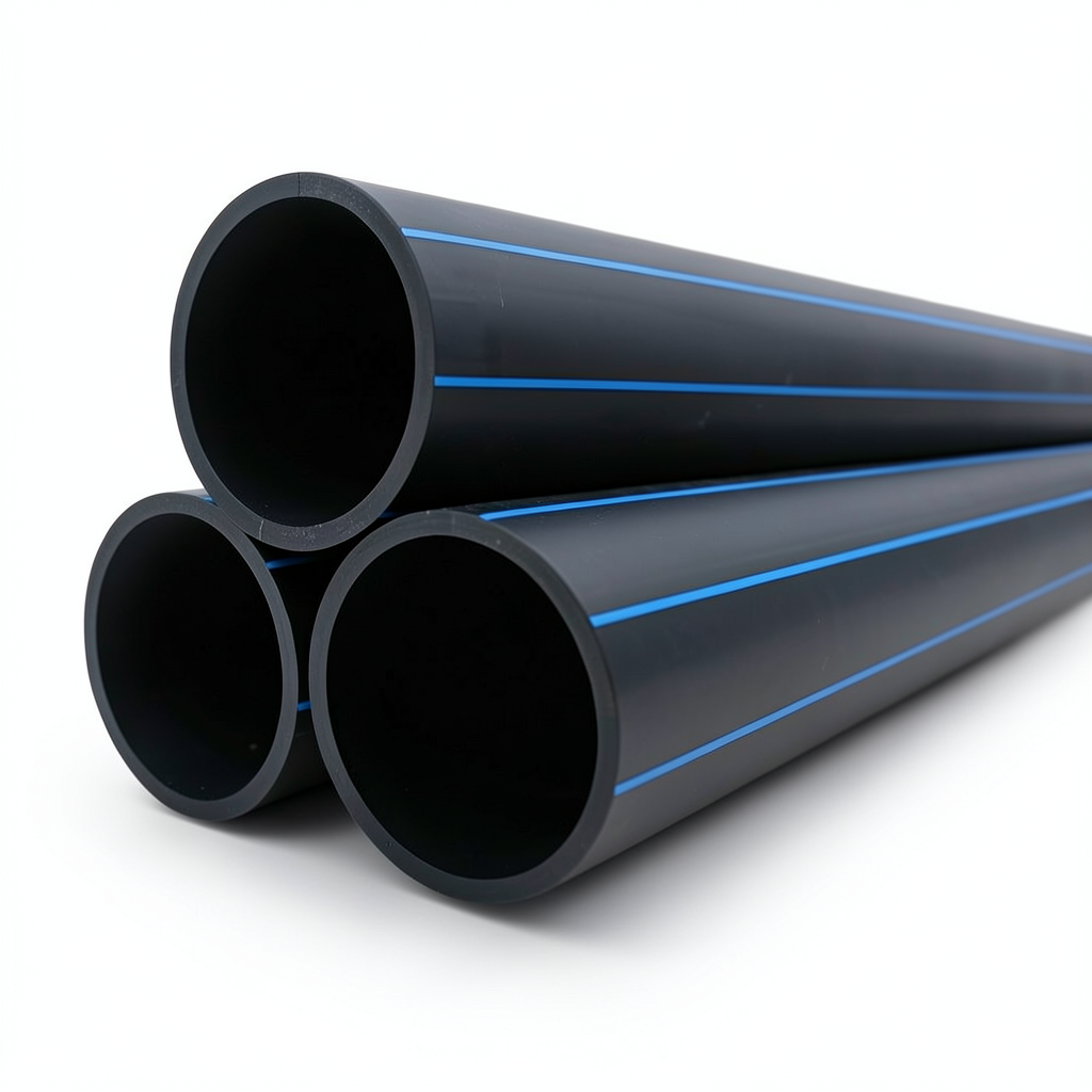 أنابيب HDPE PE 80 ضغط اسمي 10 بار قطر خارجي 200 مم سمك 14.7 مم لون أسود | نيبروبلاست