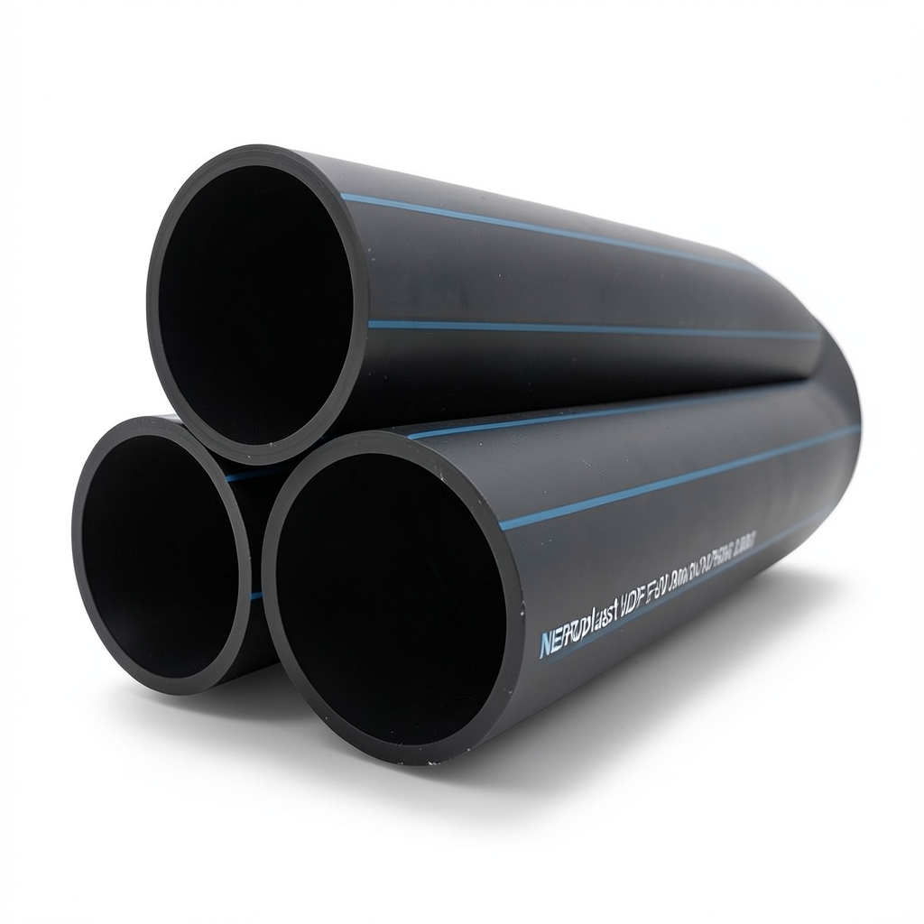 أنابيب HDPE نيبروبلاست PE 80 ضغط 10 بار قطر خارجي 280 مم سمك 20.6 مم أسود | نيبروبلاست