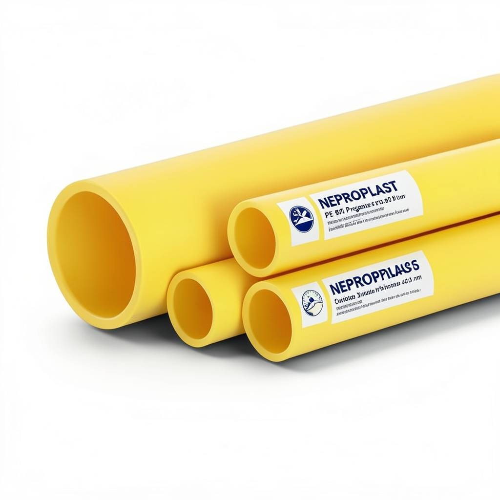 HDPE Pipes PE 80 Pressure 6 Bar Outside Diameter 450 mm Thickness 20.5 mm Yellow | NEPROPLAST