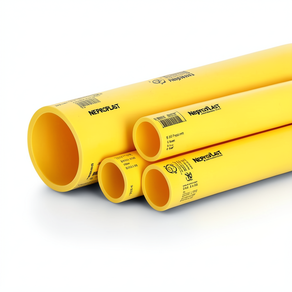 مواسير HDPE نيبروبلاست PE 80 ضغط 6 بار قطر خارجي 560 مم سمك 25.5 مم أصفر | نيبروبلاست