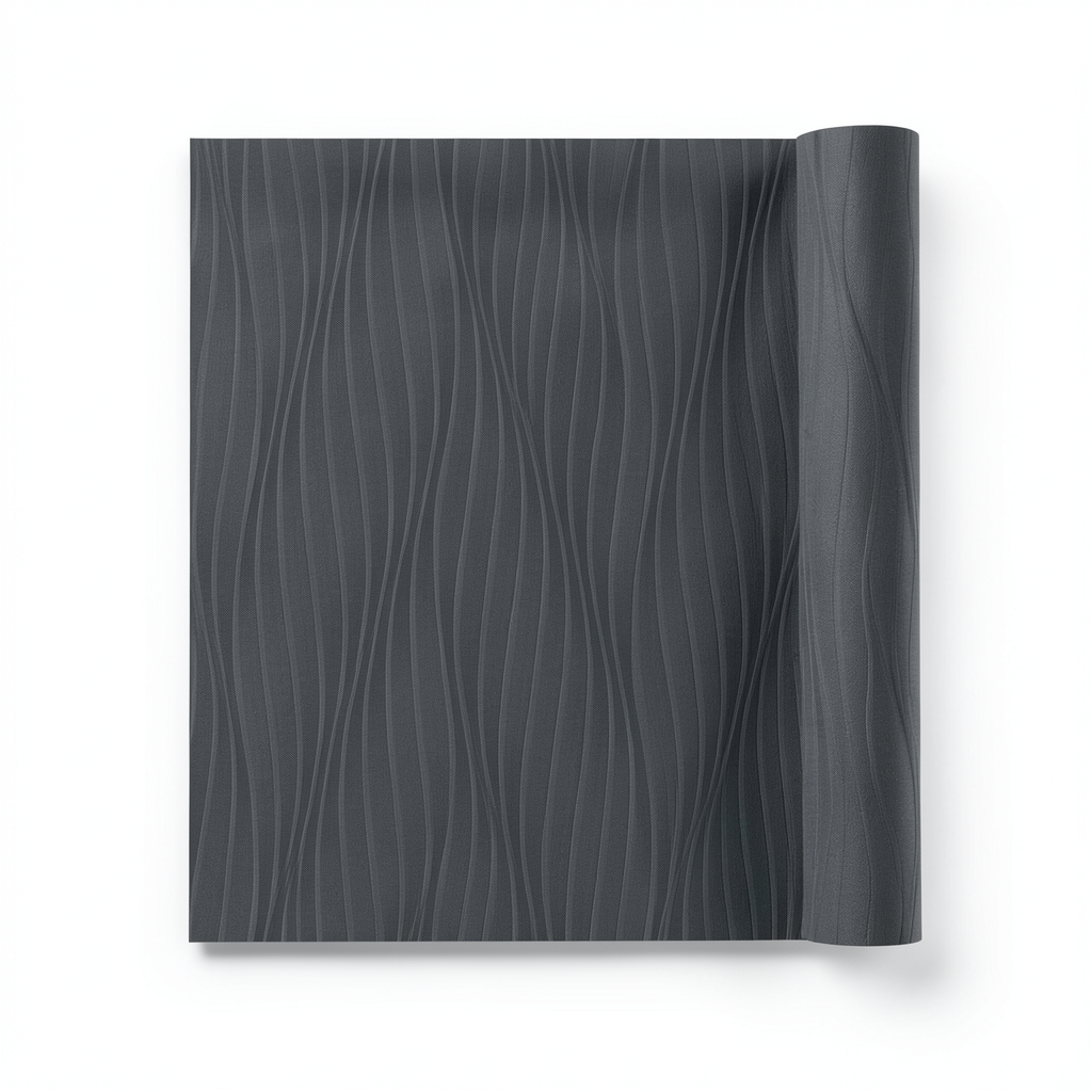 Wavy Wallpaper 10m x 0.53m Dark Gray, Model 10033-15