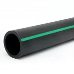 HDPE Plastic Pipe  PN 16 Bar [PE 80] OD 180 mm  SDR 9  Color Black with Green Stripes | Almona Factory