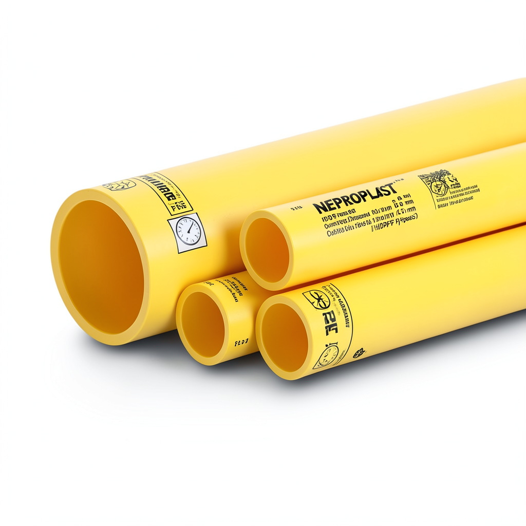 مواسير HDPE PE 80 ضغط 6 بار قطر خارجي 160 مم سمك 7.3 مم لون أصفر | نيبروبلاست