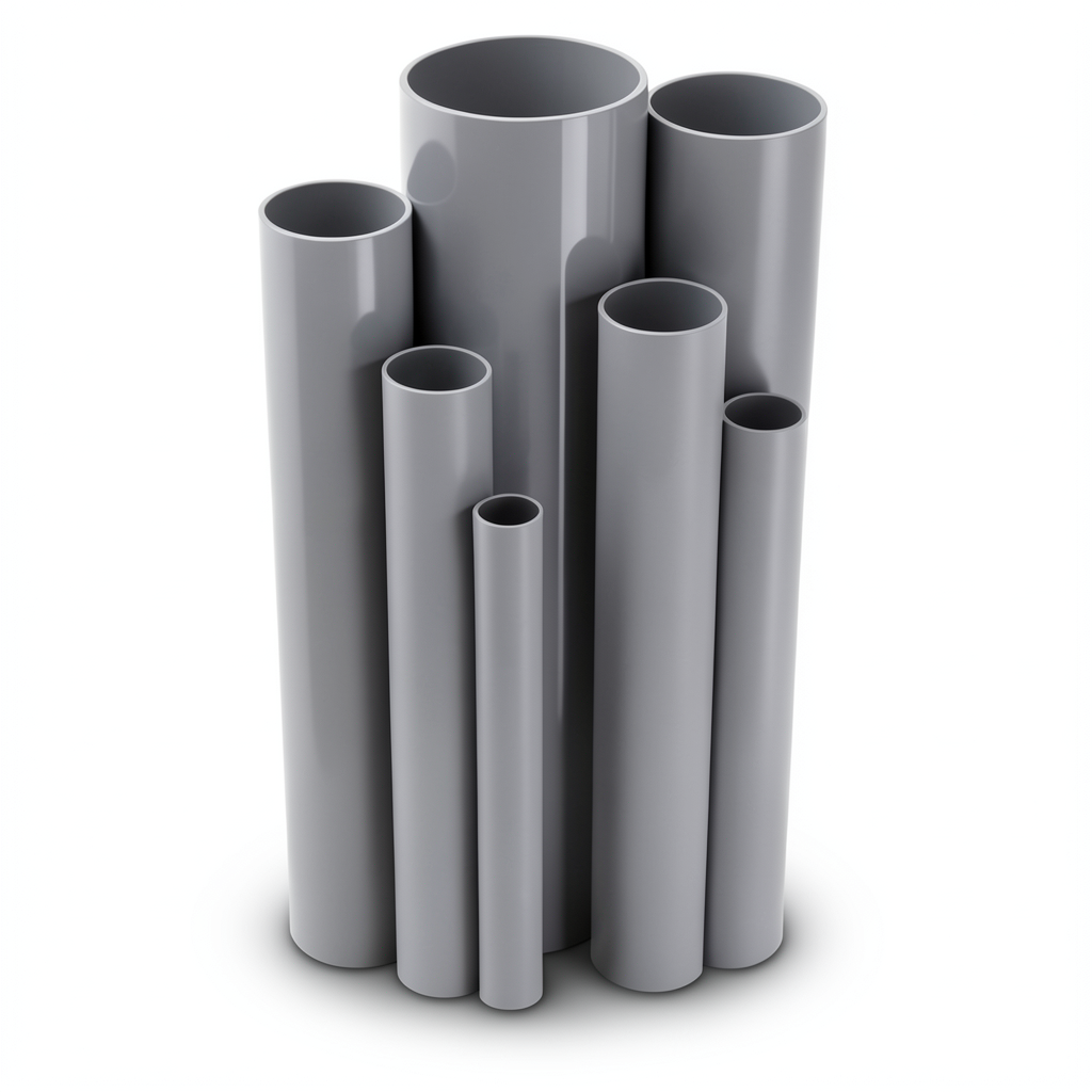 UPVC Pipes Nominal Pressure 9 Bar Outside Diameter 168 mm Thickness 6.6 mm Gray