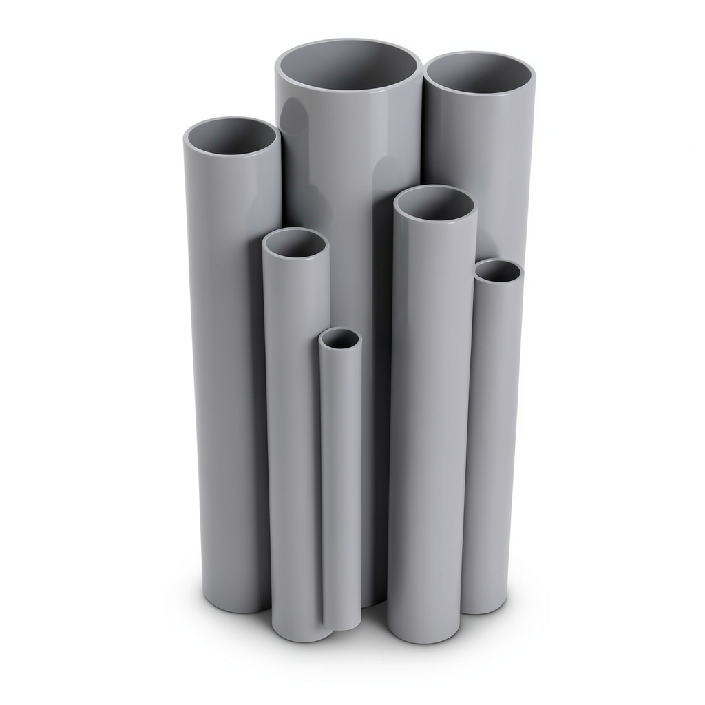 UPVC Pipes Nominal Pressure 9 Bar Outside Diameter 168.5 mm Thickness 7.6 mm Gray