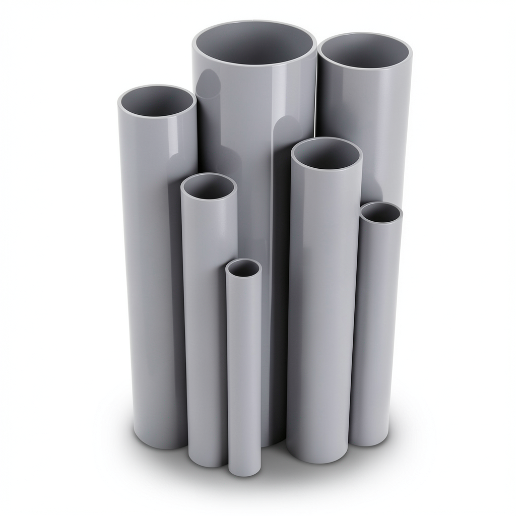 UPVC Pipes 140.0 mm Outside Diameter 2.6 mm Thickness Gray