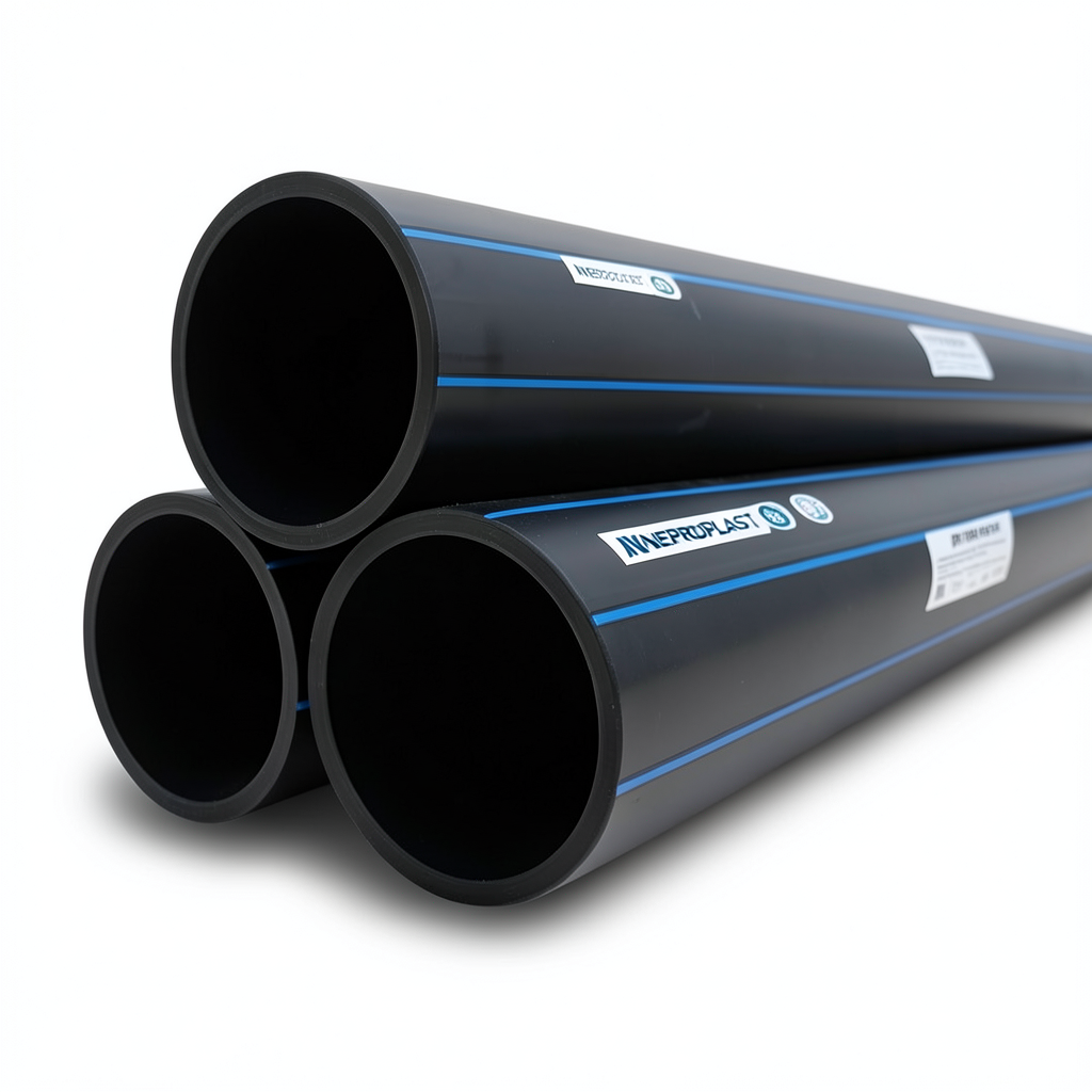 HDPE Pipes PE 80 Nominal Pressure 10 Bar Outside Diameter 200 mm Thickness 14.7 mm Black | NEPROPLAST