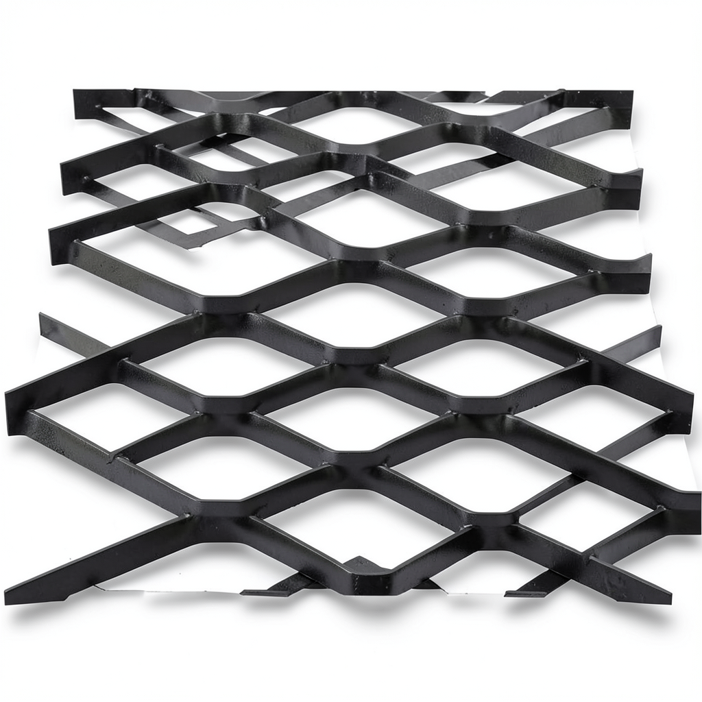 Hot Rolled Black Steel Expanded Metal Mesh Bahri 6 mm Thickness 2.44 m Width 1 m Length