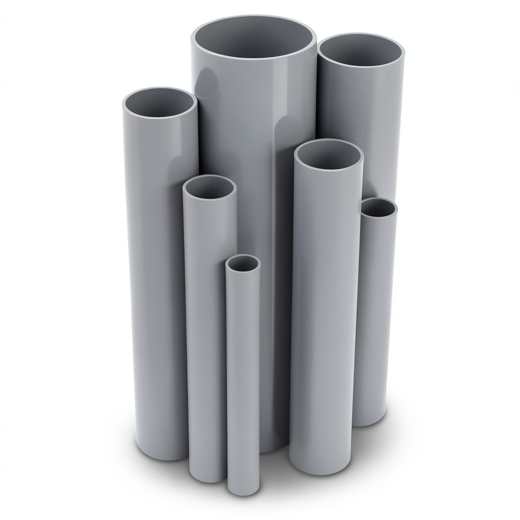 UPVC Pipes Outside Diameter 168.0 mm Thickness 3.1 mm Gray