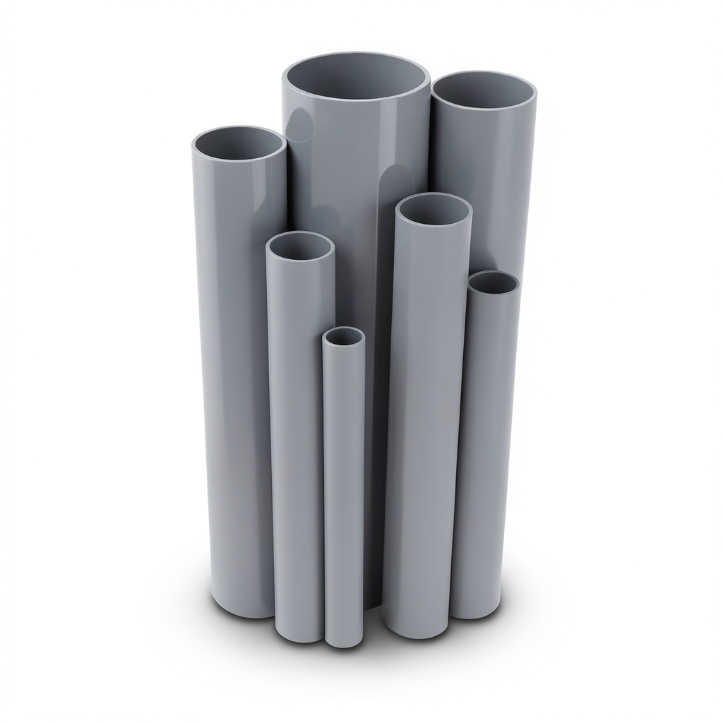 UPVC Pipes 168.5 mm Outside Diameter 3.7 mm Thickness Gray