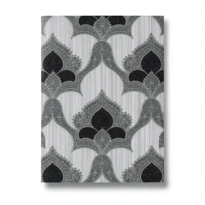Italian Wall Covering 10m x 0.53m Gray with Black, Model 6241
