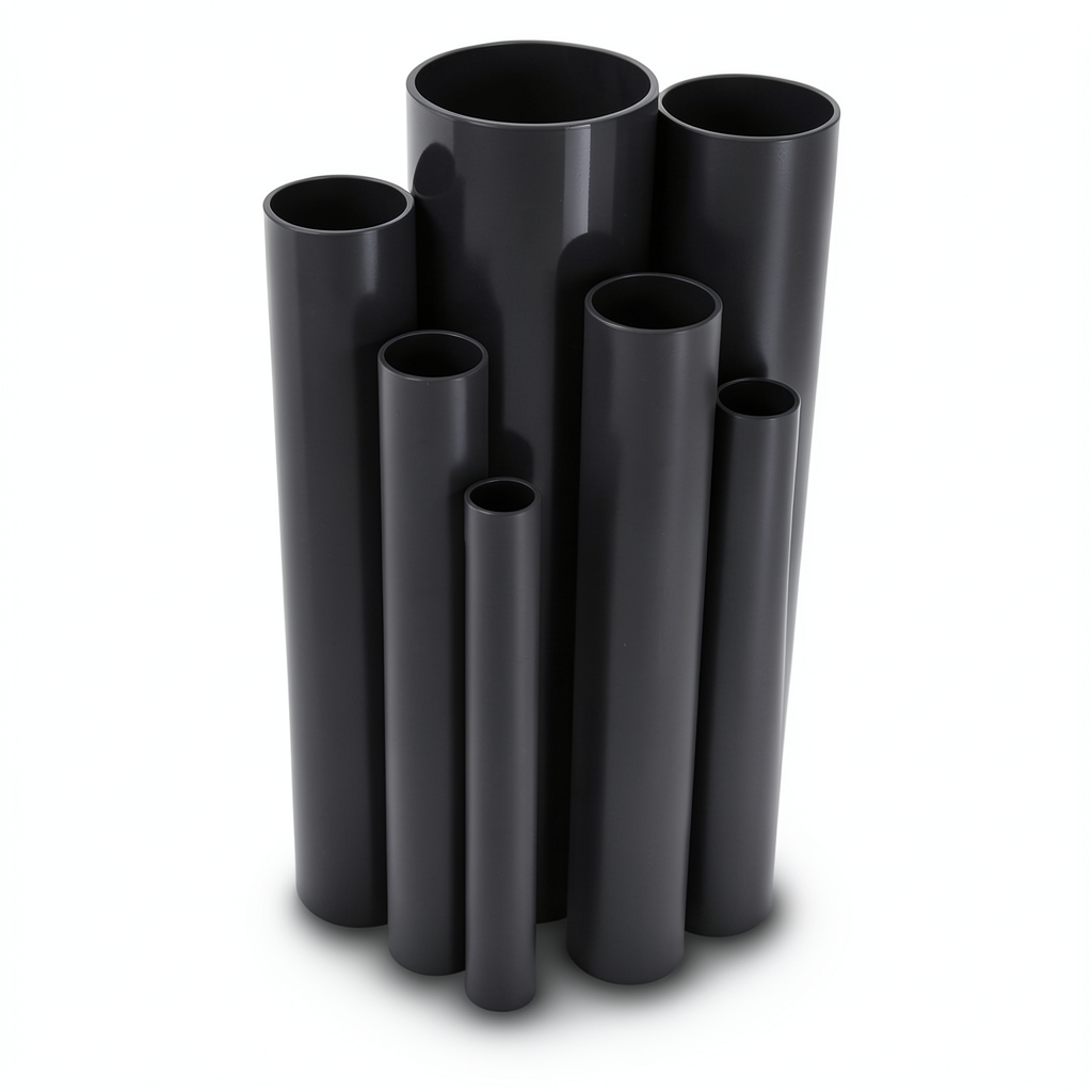 مواسير UPVC مقاس 5 إنش قطر خارجي 140.4 مم سمك 3.1 مم لون أسود