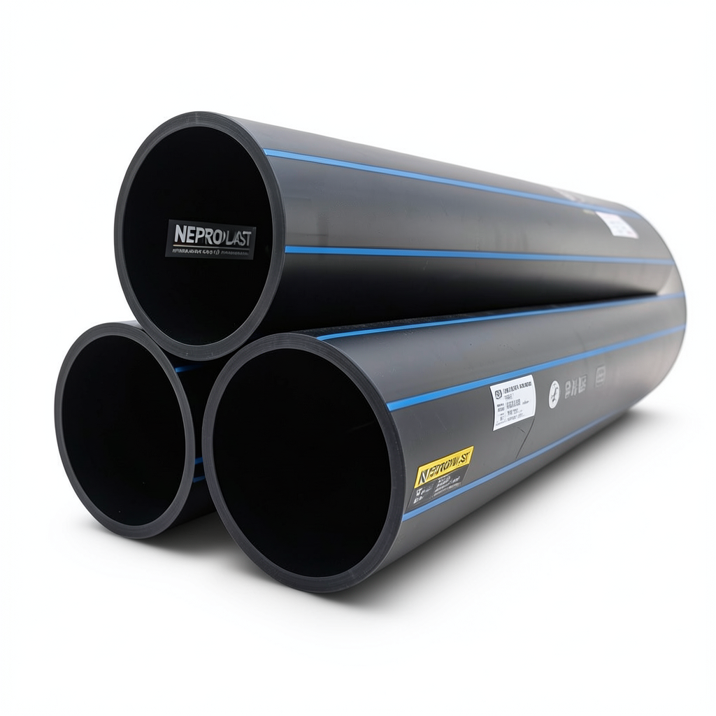 HDPE Pipes PE 80 Pressure 10 Bar Diameter 630 mm Thickness 46.3 mm Black | NEPROPLAST
