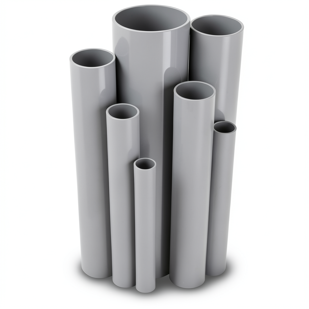 UPVC Pipes Nominal Pressure 6 Bar Outside Diameter 218.8 mm Thickness 5.3 mm Gray